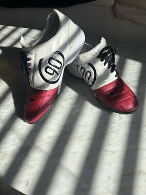 Nike Men’s White and Burgundy Athletic Sneakers